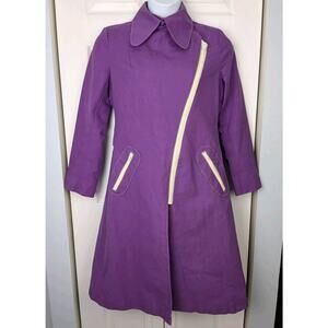 Vtg Irving Posluns Sz 15-16 Peacoat Short Trench Coat Oversized Zippers Canada